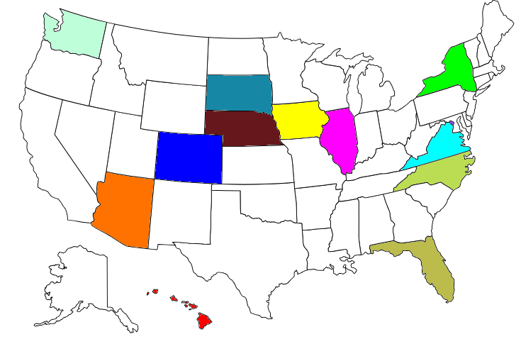 USA Map Colored
